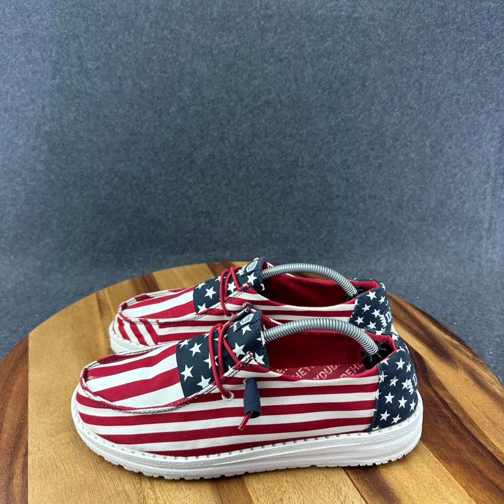 Hey Dude Wendy Americana American Flag Stars Stripes Shoes W7 41096-9CW - Picture 6 of 11